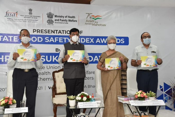 Health Minister Mansukh Mandaviya releases FSSAI's 3rd State Food Safety  Index